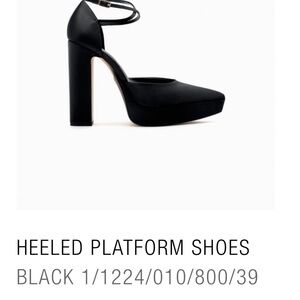 Zara Satin Heeled Platform Shoes- size 39